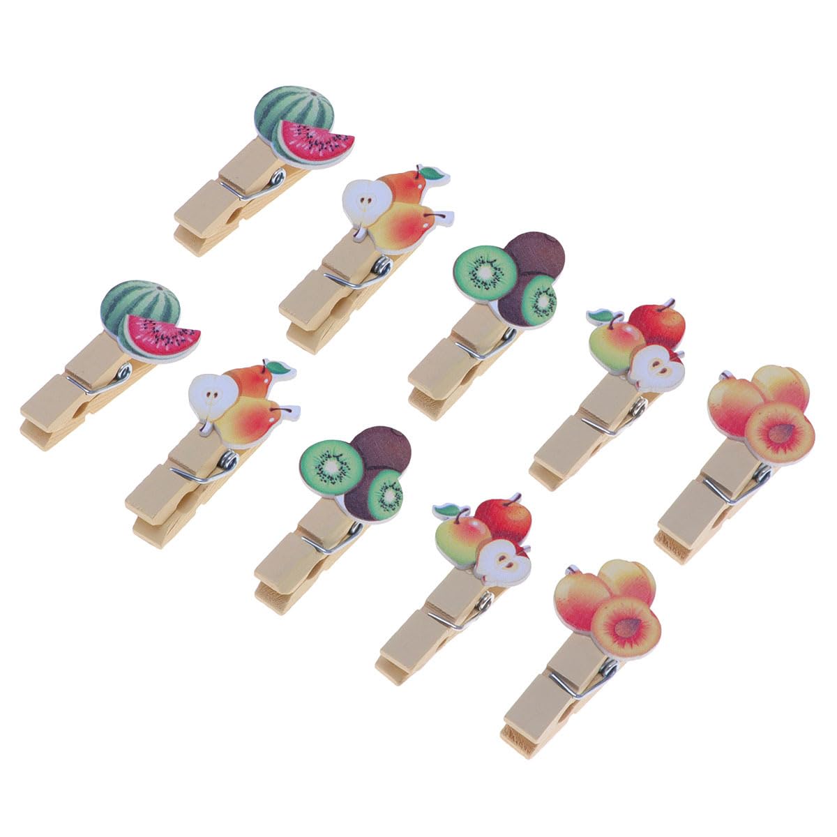 Beavorty クロスピン ミニ 木製クリップ フォトクリップ ウッド スイカ 梨 キウイ フルーツ 文房具 メ..