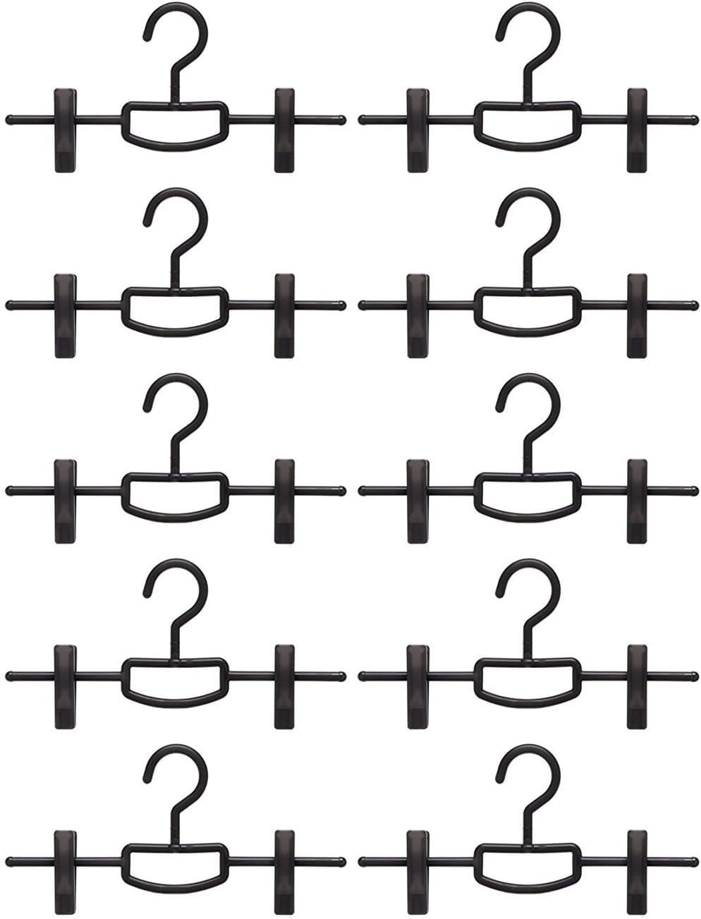 シンコハンガー(Shinkohanger) 衣類用ハンガー リバース クリップバー 2本組×5個セット ブラック 日本製 ラック ズボン ピンチ 洗濯 タオル スラックス バスタオル ネクタイ 頑丈 かたくずれ防