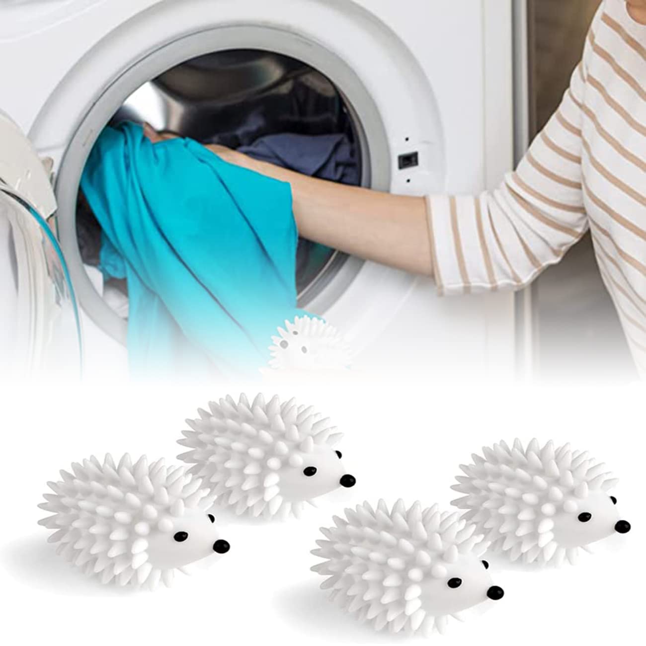 4個 洗濯 ランドリーボール 乾燥機対応 静電気防止 洗濯ボール 洗濯 からまない ボール 洗濯物 絡まないボール 洗濯乾燥ボール バイオボール 洗濯機 再利用...