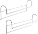 吊り下げハンガー 2本組 幅35.5cm スチール製 白|ウォークインクローゼット 衣類収納 スリム設計 新生活 引っ越し 収納用品 ハンガーパイプ 服かけ