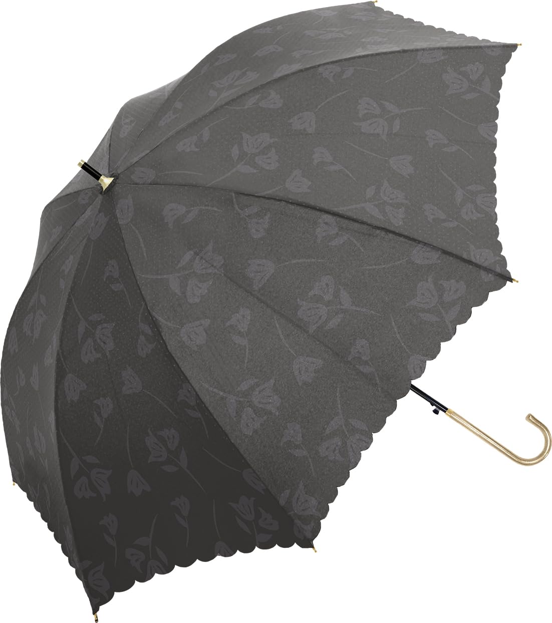 【中谷】 Parasol 婦人 長傘 ジャンプ 晴雨兼用 UV リリィ チャコールグレー UVカット UPF50 遮熱 遮光..