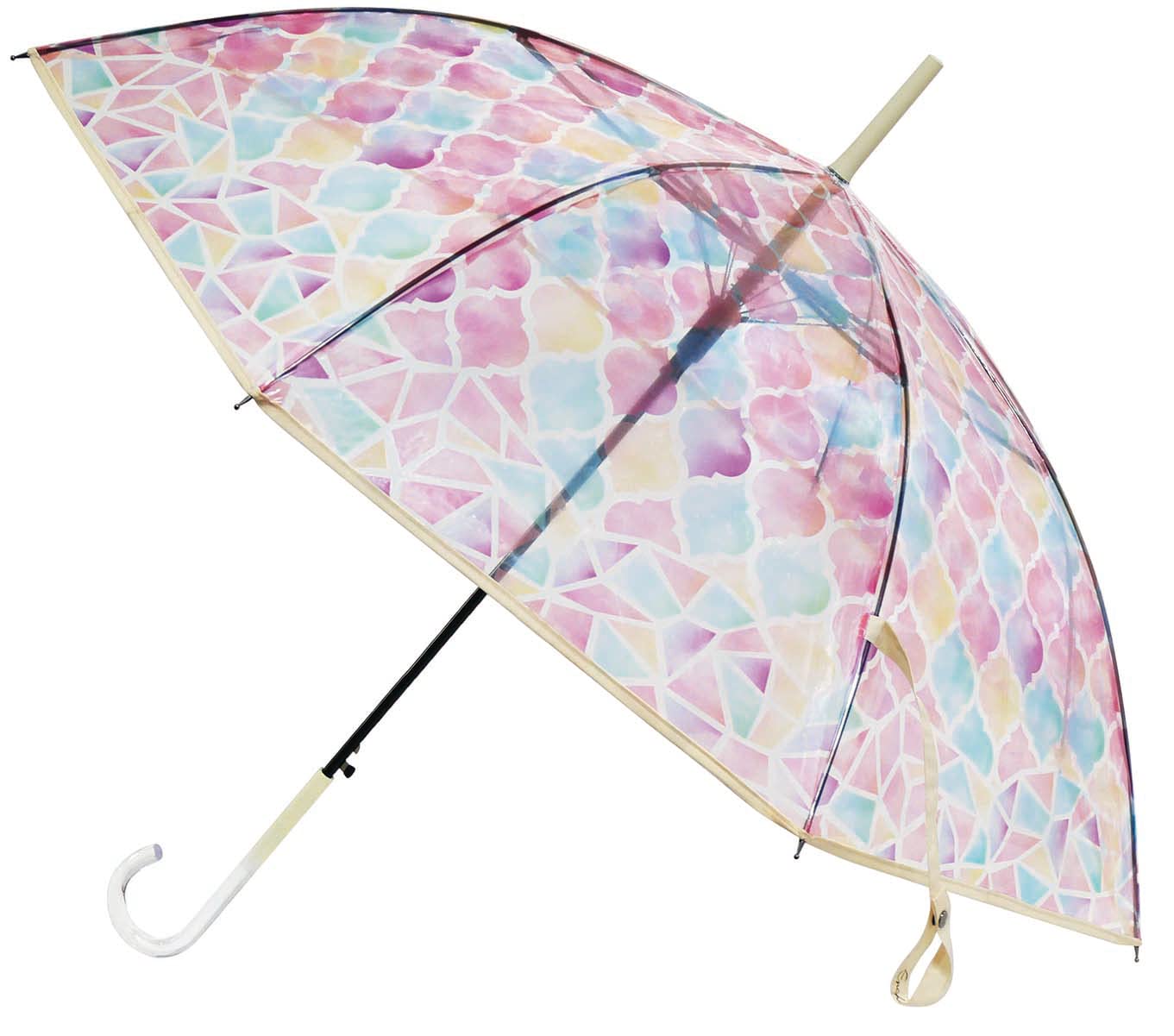 サントス(Santos) アンシャンテ ステンドグラス傘 モロッコタイル ピンク 58cm レディース 長傘 雨傘 ..