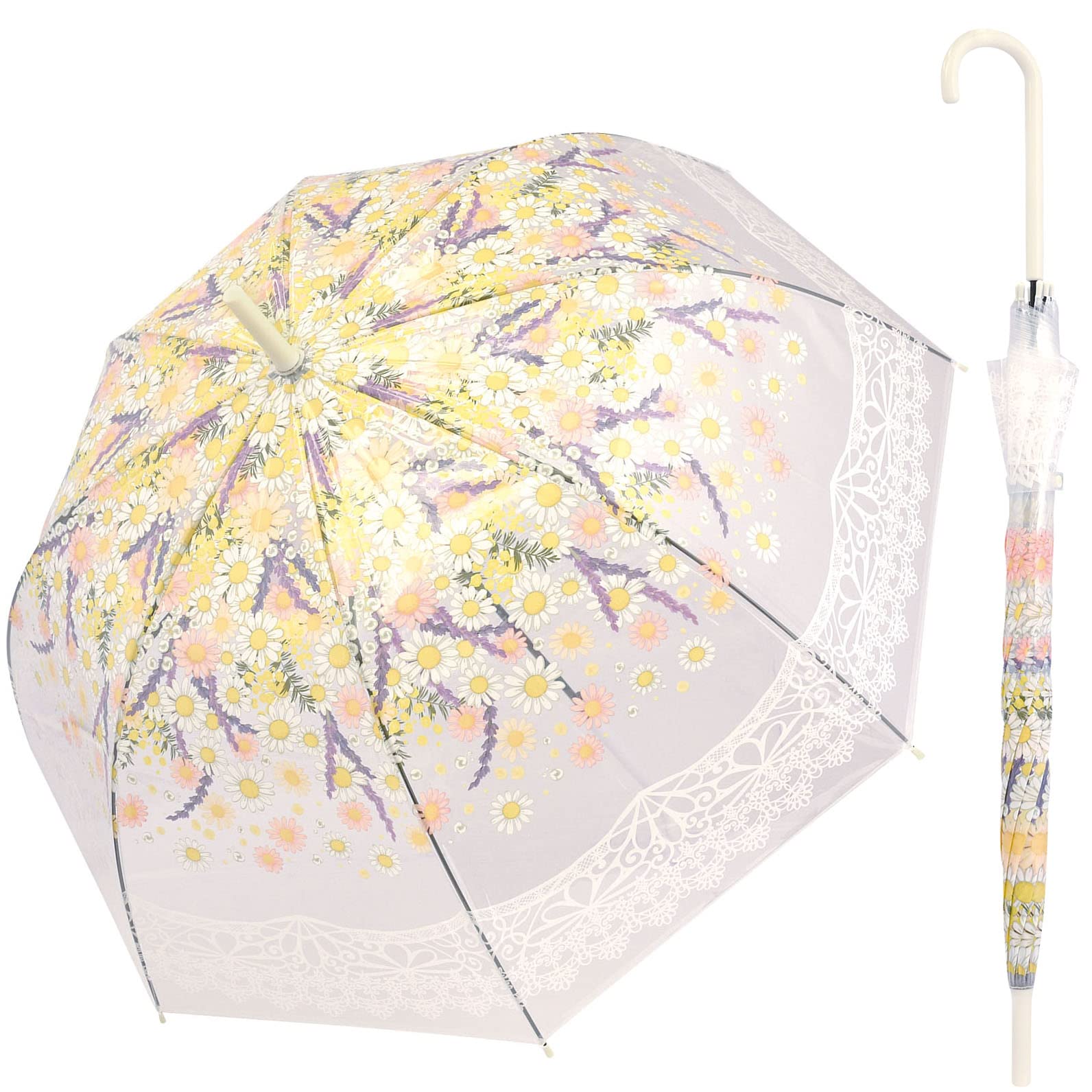 透明傘 ビニール傘 おしゃれ カラフル じょうぶ 軽量 グラスファイバー骨 ワンタッチ ジャンプ 開閉 ス..