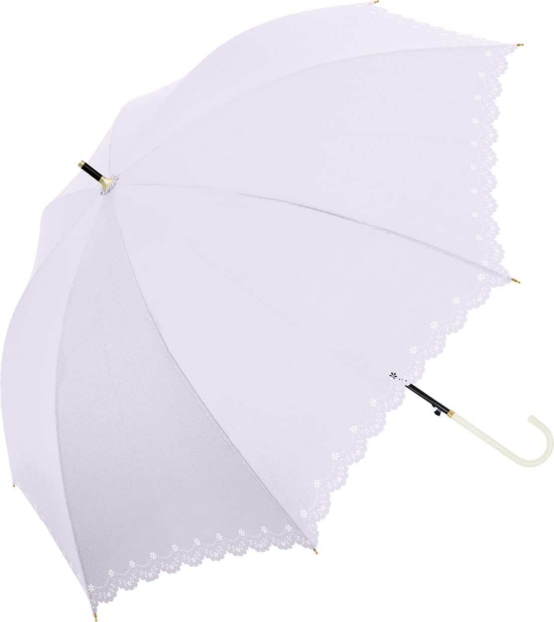 【中谷】 Parasol 婦人 長傘 ジャンプ 晴雨兼用 UV フラワー ヒートカット ラベンダー UVカット UPF50 ..