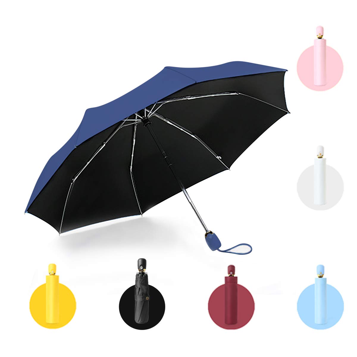 傘傘日傘自動折りたたみ日焼け止めUVF + 50 UV保護100％マカロン色210T高密度水クラス子供通勤雨デュア..