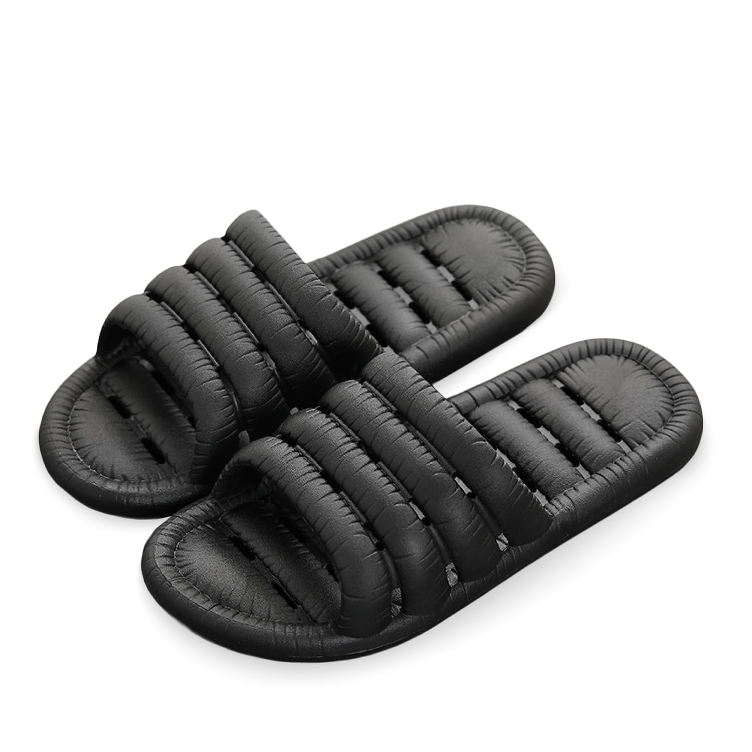 [すまいるSHOP] シャワーサンダル ベランダ室内 滑り止め 水はけ 穴あき 浴室 PVC (ブラック, 28.0~28...