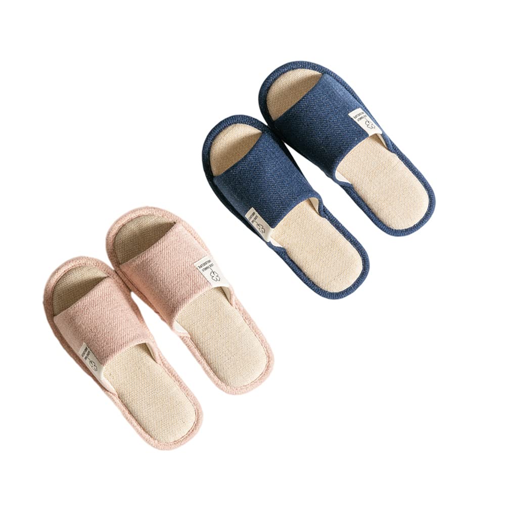 [XQHOUSE] 2足セットスリッパ 夏 室内スリッパ 前開き ペアルームシューズ 静音 軽量 家族 夫婦 男女兼用(4)