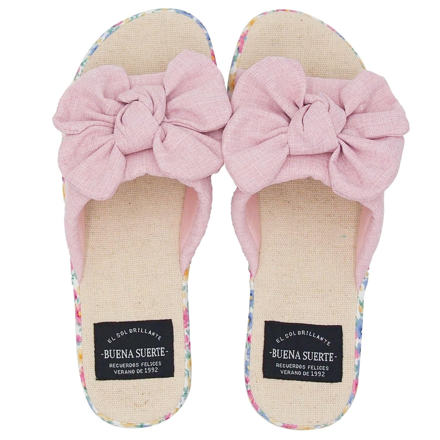 ダイカイ サマースリッパ花柄サイド リボンスリッパMサイズ ポップピンク PK M(22~24 cm外寸25.5 cm 221523(4)