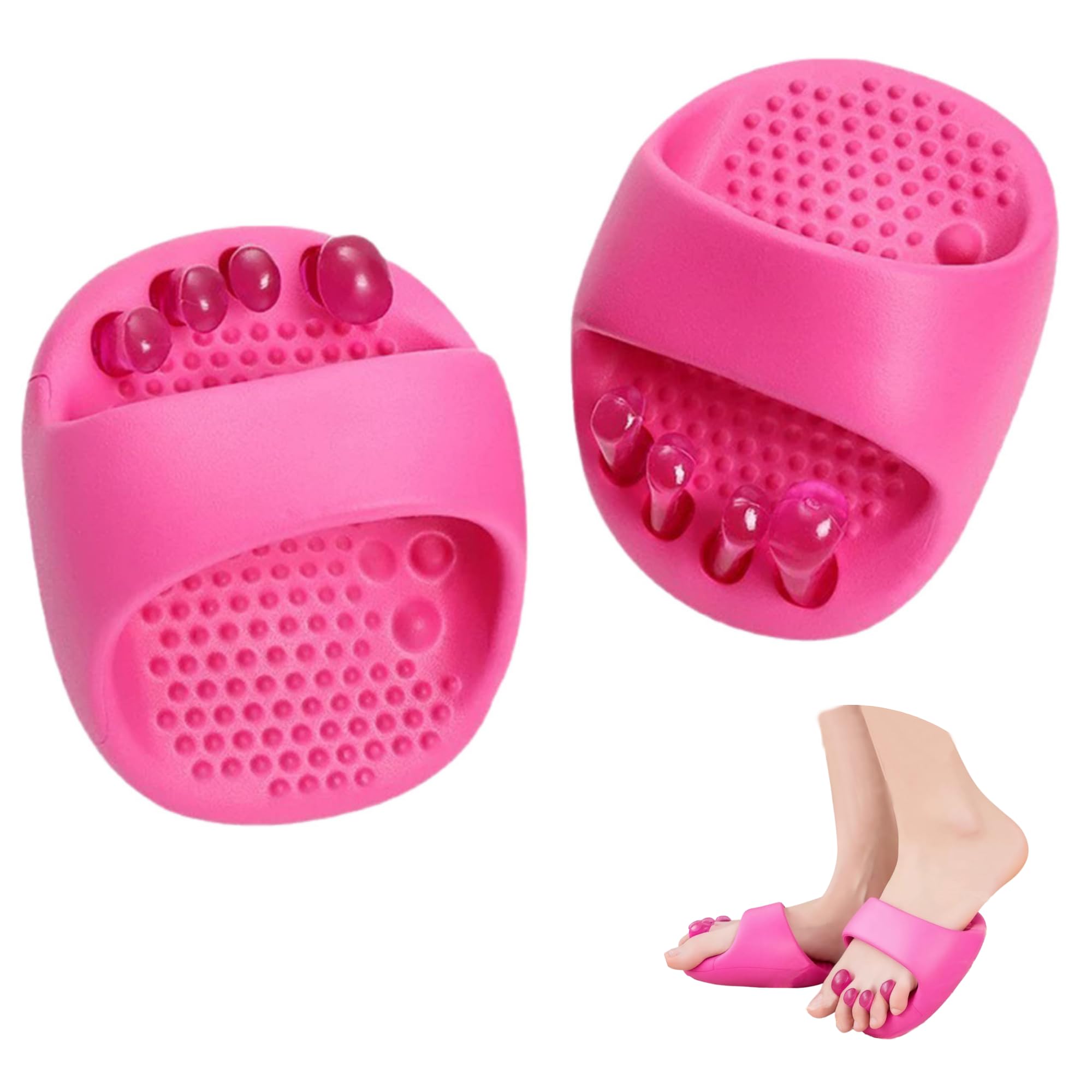 [RICHAR] ダイエットスリッパ レディース 足ツボ 健康サンダル 軽量 洗える 室内用 (ピンク)