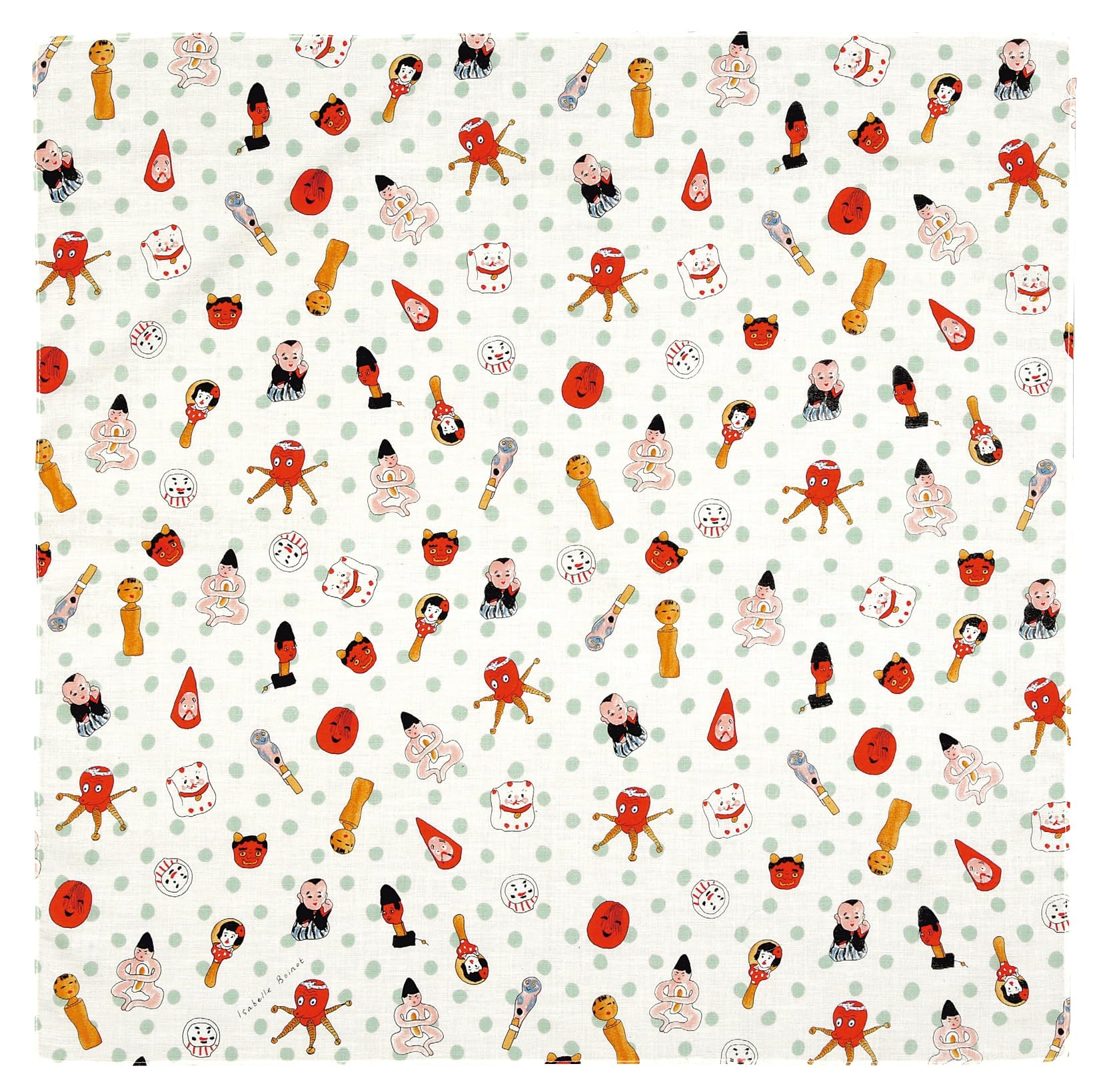 山本仁商店 イザベル・ボワノ 12枚の絵で描く大好きな日本シリーズ ハンカチ おもちゃ 【1936】 日本製 和柄 インバウンド お土産