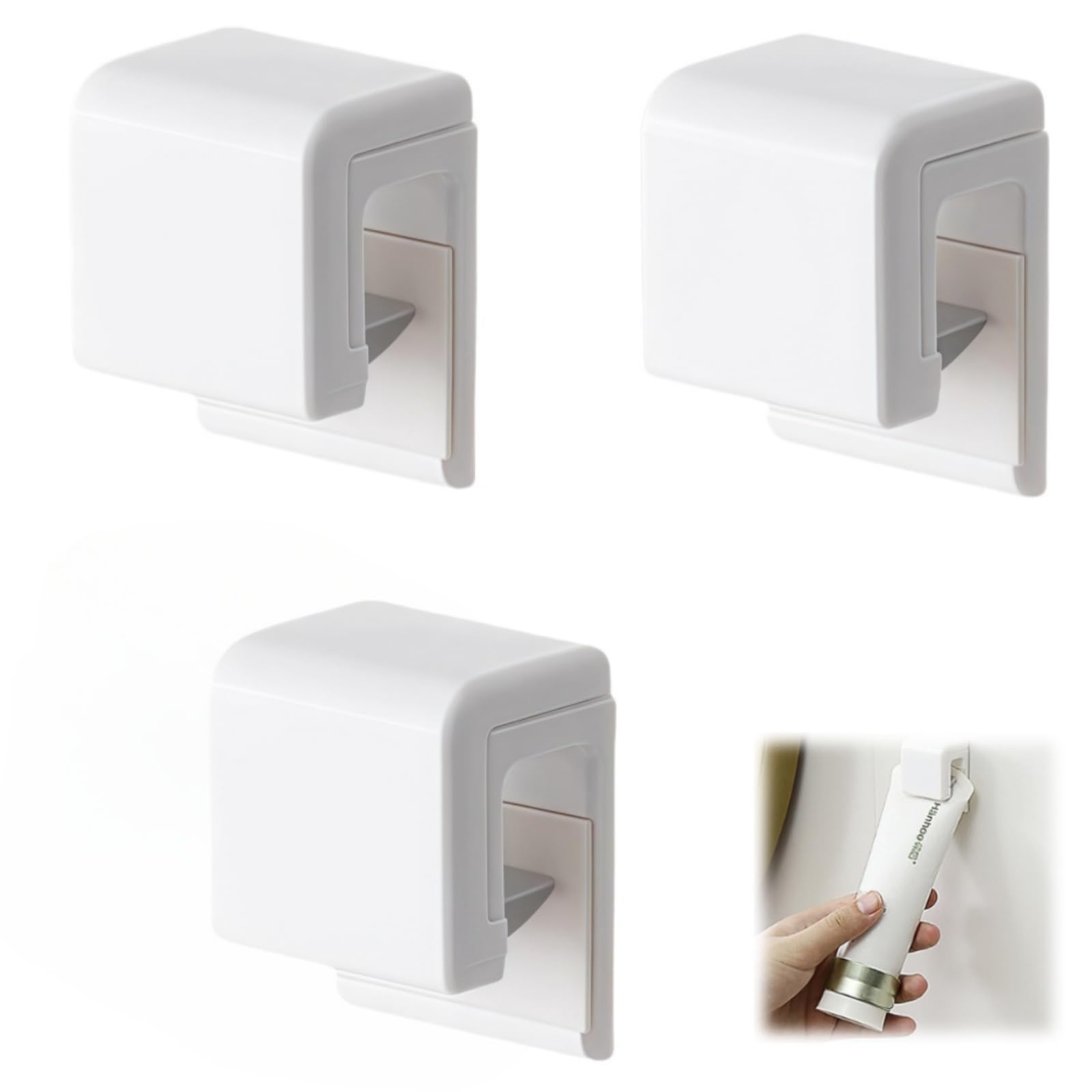 歯磨き粉クリップ 歯磨き粉チューブホルダー 3個 洗顔料 ホルダー 洗面所収納 壁に固定 チューブクリッ..