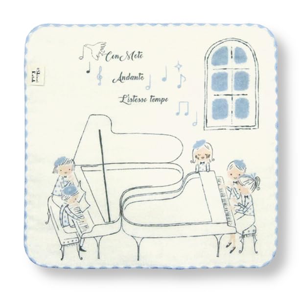 金野タオル 日本製 タオル ハンカチ ガーゼ 無撚糸 パイル ピアノデュオ 約23×23cm 音楽 リフレイン 泉州 速乾 ギフト