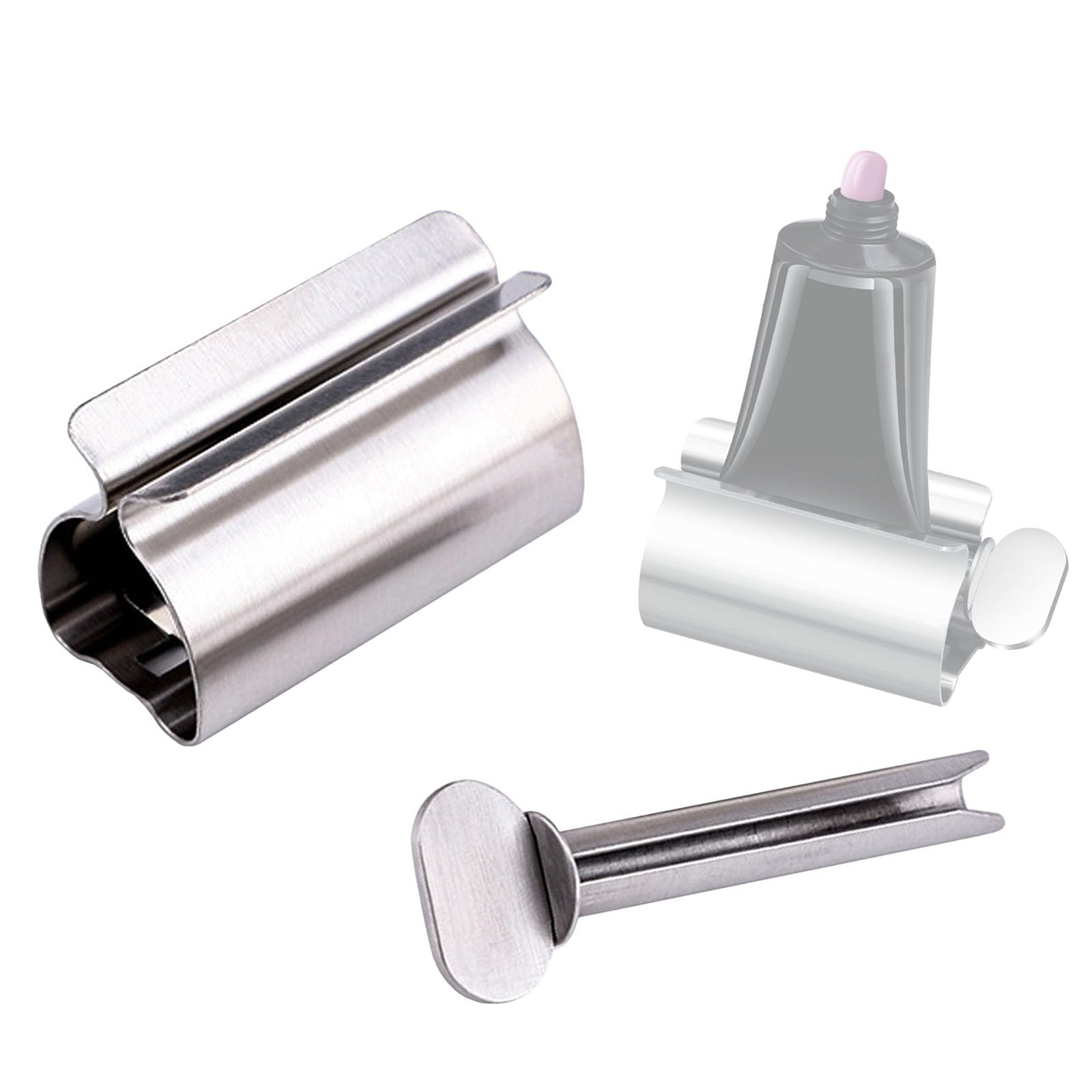 FamGift チューブ絞り器 歯磨き粉 ステンレス製 日用品雑貨 多機能 手動 回転式 押し出し を最後の一滴..