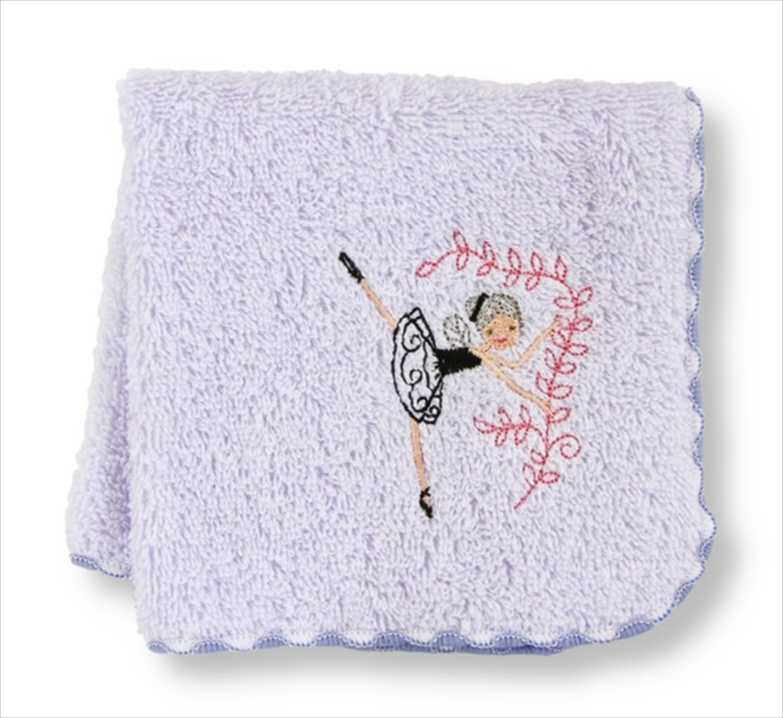 金野タオル 日本製 タオル ハンカチ バレエ ブラックチュチュ 約23×23cm バレリーナ ポワポワチック 刺繍 泉州 ギフト