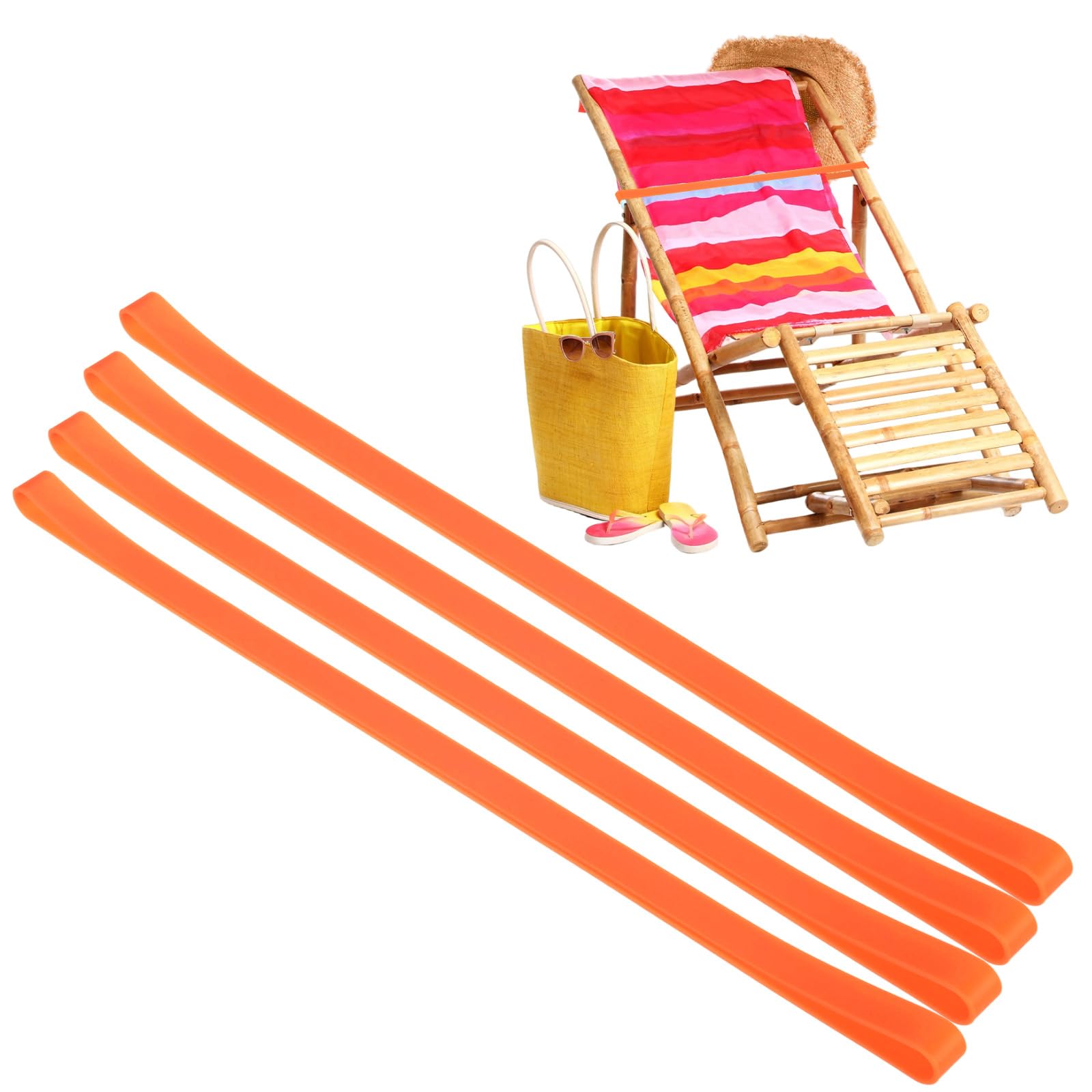 M METERXITY ビーチチェア用のタオルバンド4個セット、再利用可能なビーチタオルクリップ、弾性風防ス..