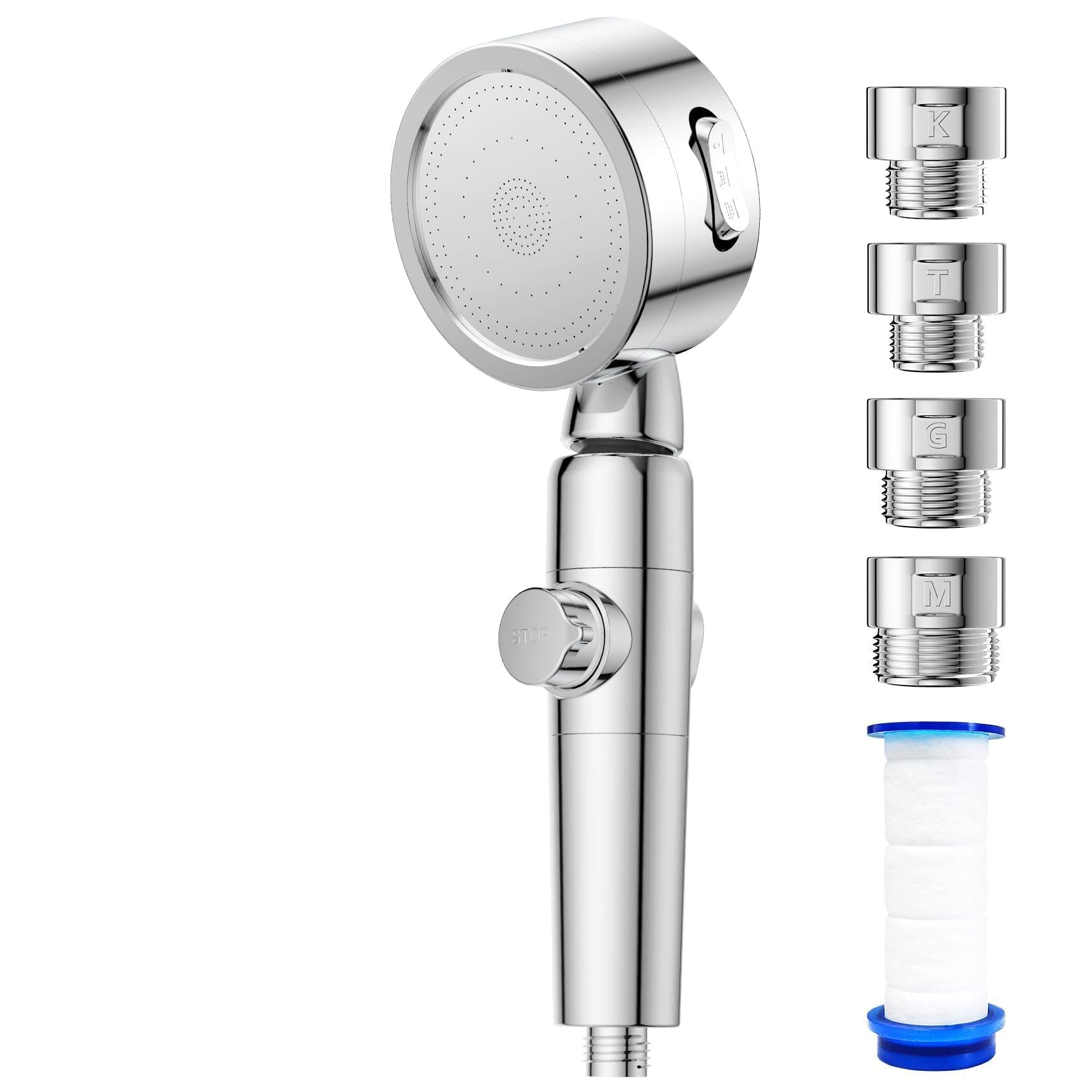 シャワーヘッド 増圧 80%節水シャワープロ 浄水 塩素除去 極細水流 しゃわーへっど 高水圧 角度調整 3階段モード 止水ボタン 水漏れ防止テープ 取付簡単 広幅適用 国際汎用基準G1/2の規格 ア(3)