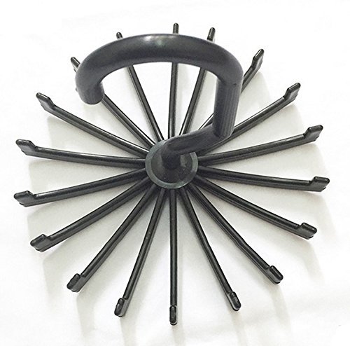 SZM コンパクト ネクタイ ハンガー 2個セット 収納 整理 ラック 20掛け (ブラック2個）