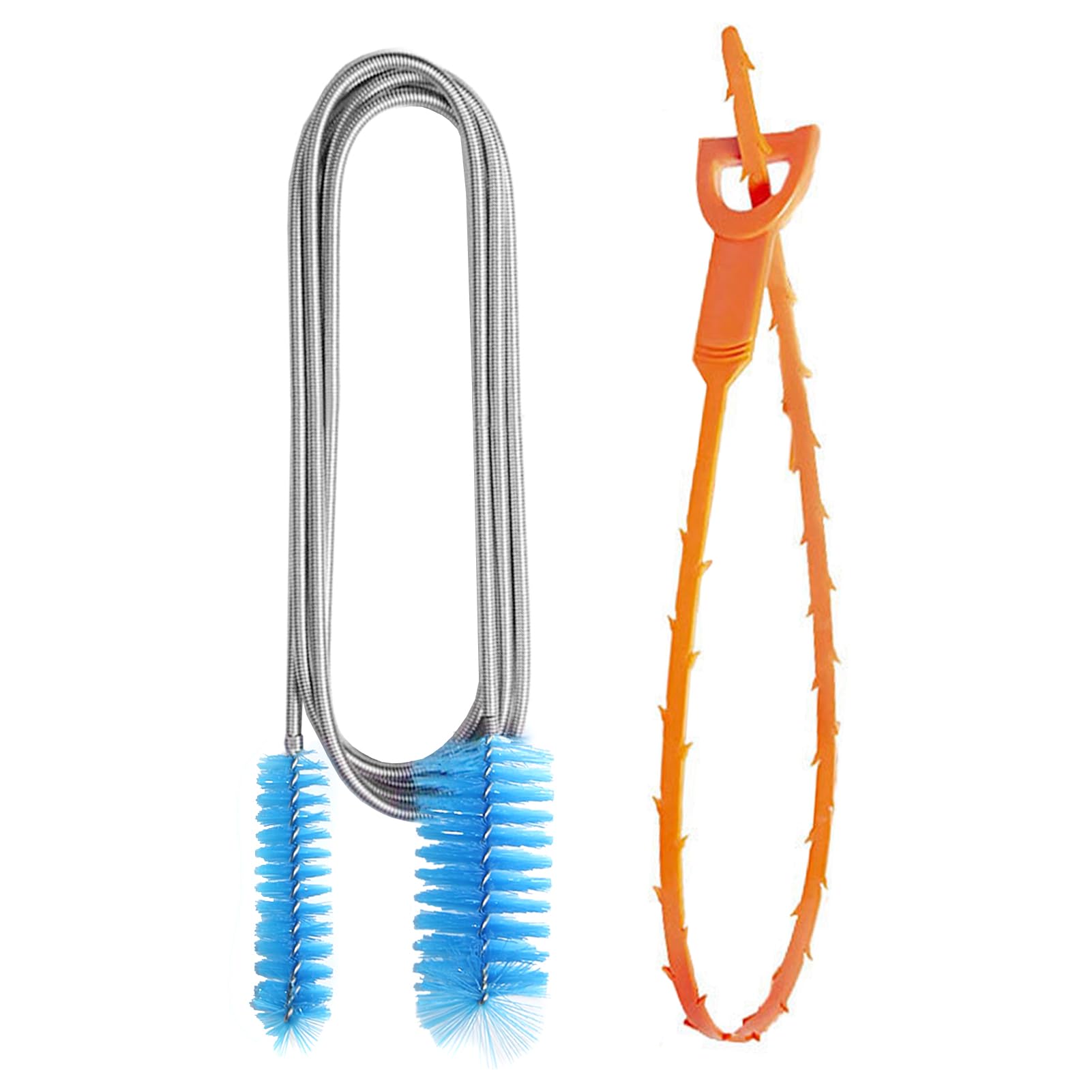 ZiSyouMa パイプブラシ ブルー 2本セット ステンレス製 ナイロン製 多用途洗浄 排水管 排水溝 トイレ ..