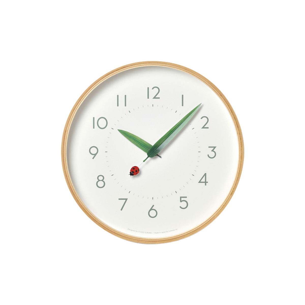 レムノス(Lemnos) 掛け時計 とまり木の時計 テント てんとう虫 アナログ 木枠 天然色木地 SUR18-16 TEN..