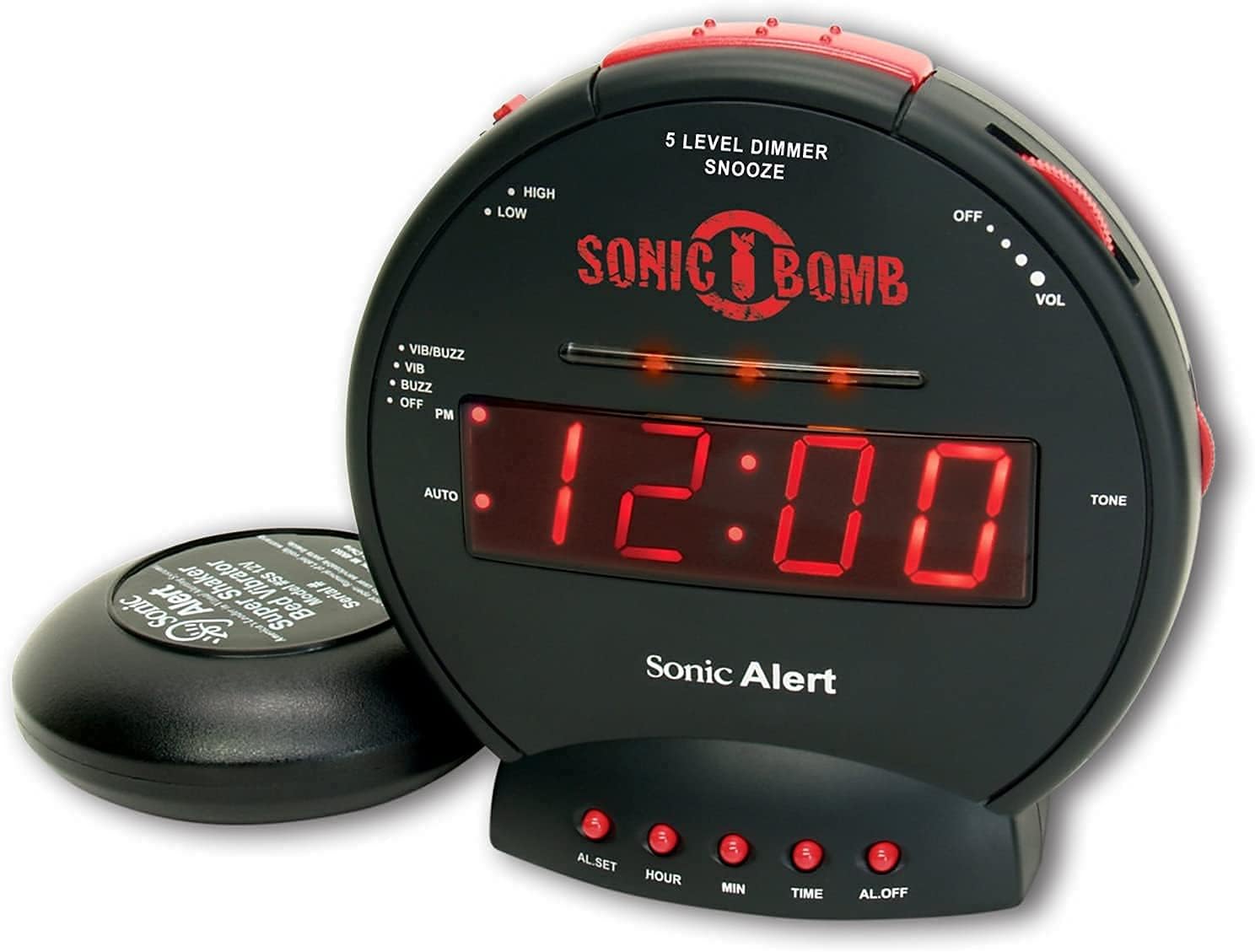 Sonic Bomb SBB500SS Loud Plus Vibrating Alarm Clock - Black- UK Version [並行輸入品]