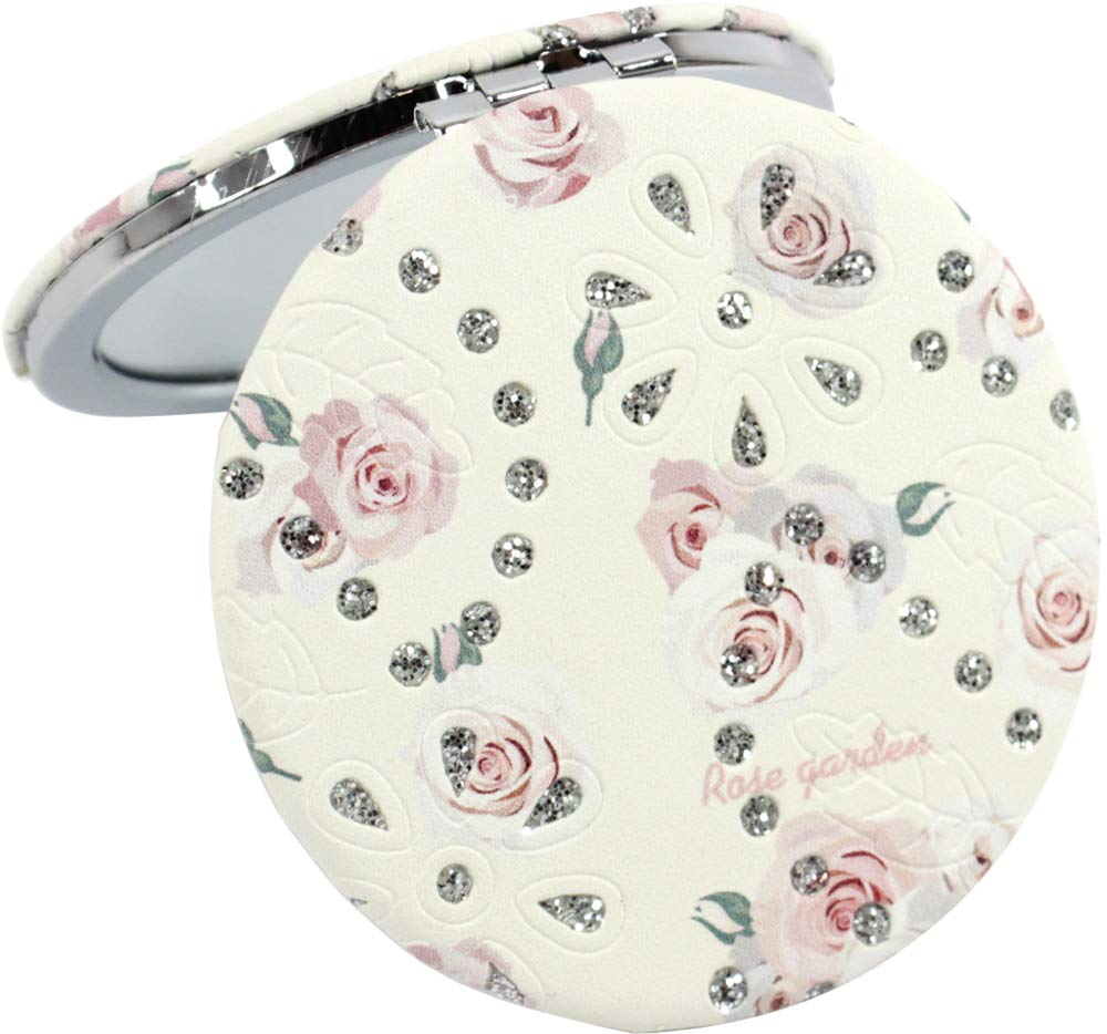 ロイヤルアーデン コンパクトミラー(ラウンド) 等倍&拡大2倍 バラ柄・73538 φ7×H1cm