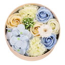 ソープフラワー バラ ギフトボックス 誕生日 記念日 母の日 父の日 先生の日 バレンタインデー 昇進 転居 プレゼント (ブルー)