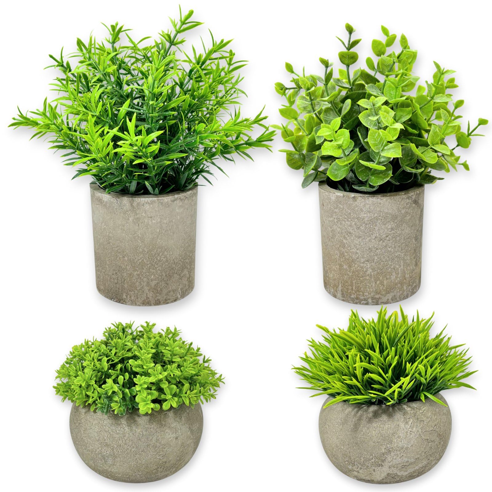 MARUHADO フェイクグリーン 観葉植物 卓上 4点セット ミニ インテリア おしゃれ 小さいサイズ 緑 造花 ..