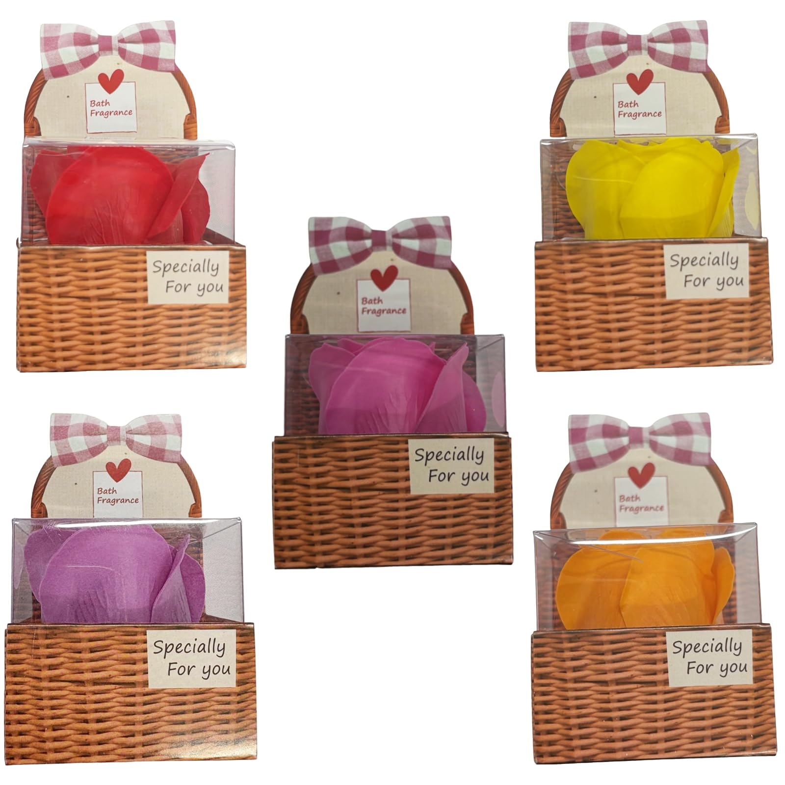 キューフラ(Q-FLA) ソープフラワー 入浴剤 プチバスケット 各色5×5色 セット 小分け ローズ 薔薇 ばらまき ビンゴ大会 イベント ノベルティ ギフト...