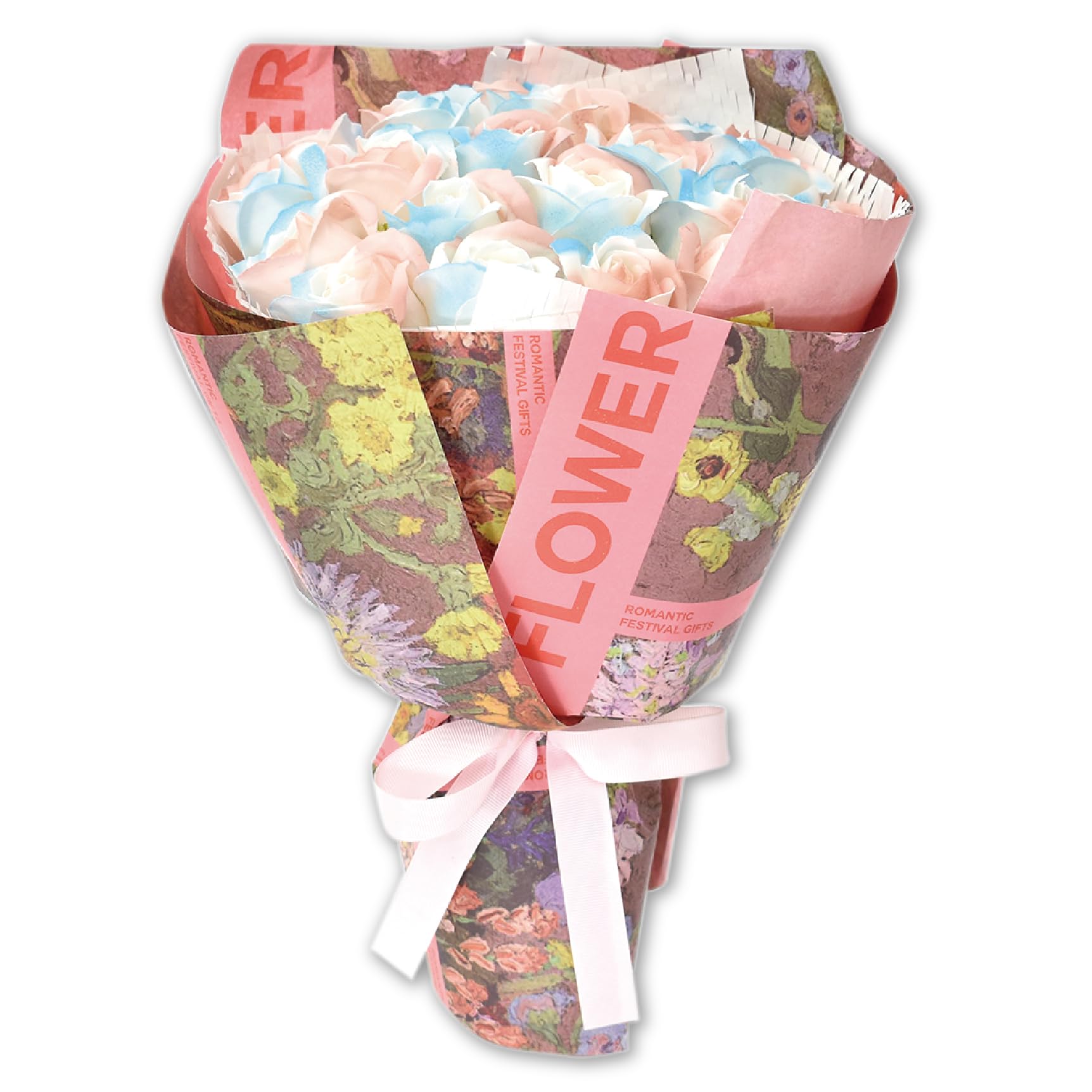 ポピー名古屋 ソープフラワー 花束 ギフト プレゼント シャボンフラワー バラ 枯れない花 造花 インテリア 誕生日 SBL-227 トリコロール