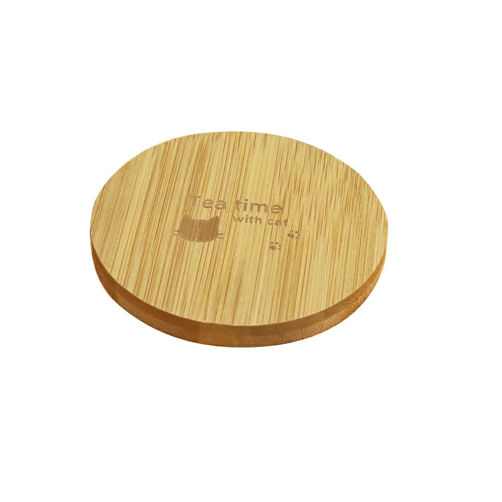 田中箸店 chaton シャトン コースター 10cm おしゃれ 洗える 竹製 丸 かわいい 可愛い 茶托 茶たく 来客用 ねこ 猫 猫柄 グッズ ネコグッズ ...