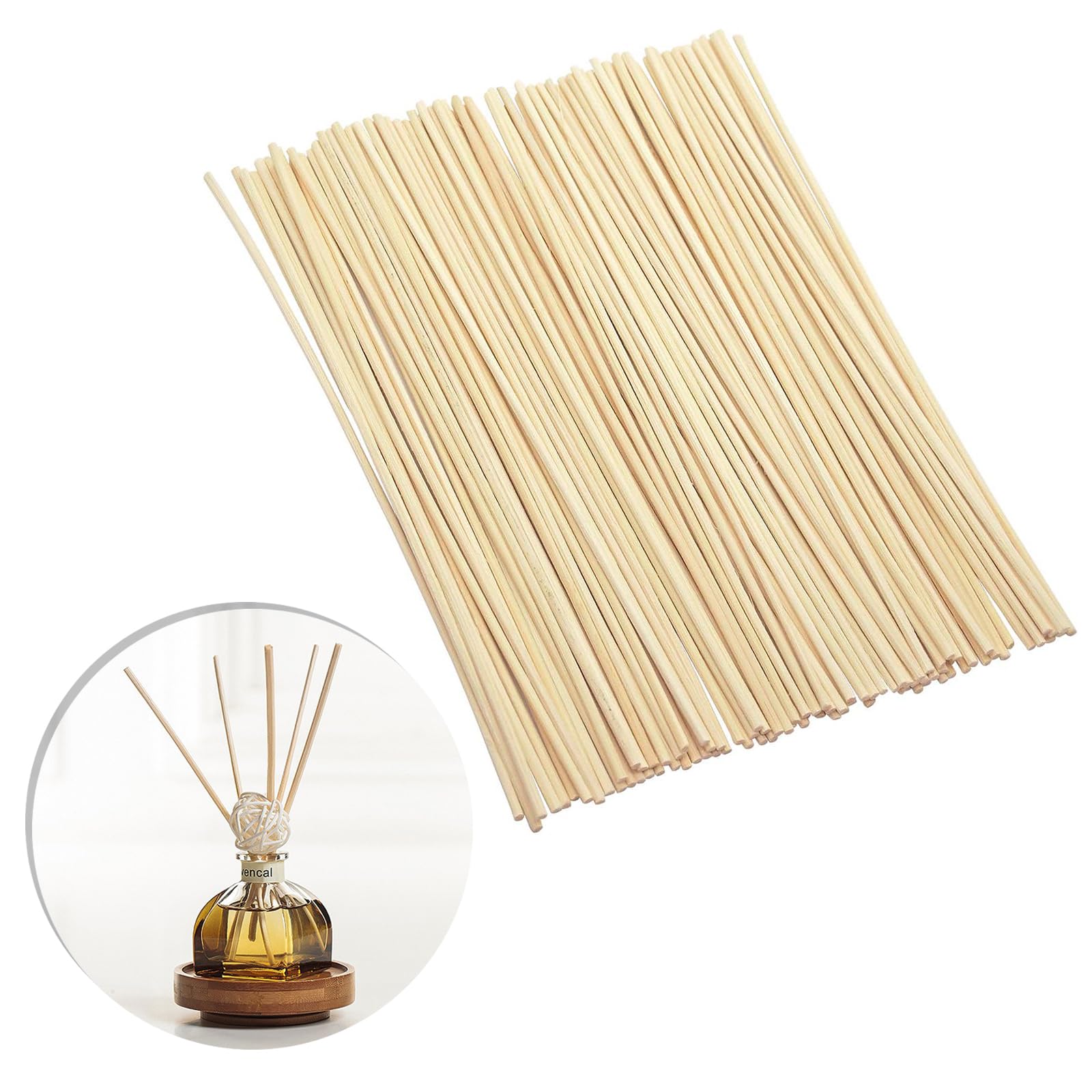 LIANHATA 100本 リードディフューザー用 ラタンスティック 3mm*23cm ルームフレグランス アロマリード ..