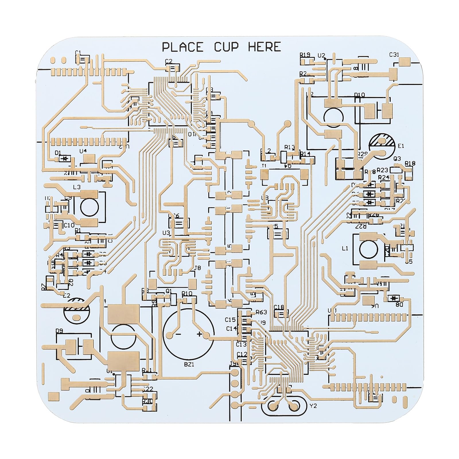PATIKIL 1個のコースター PCBコースター回路基板コースターFR-4ドリンクバーコースター ドリンクコーヒーテーブルバーギフトボーイフレンドメン ホワイ...