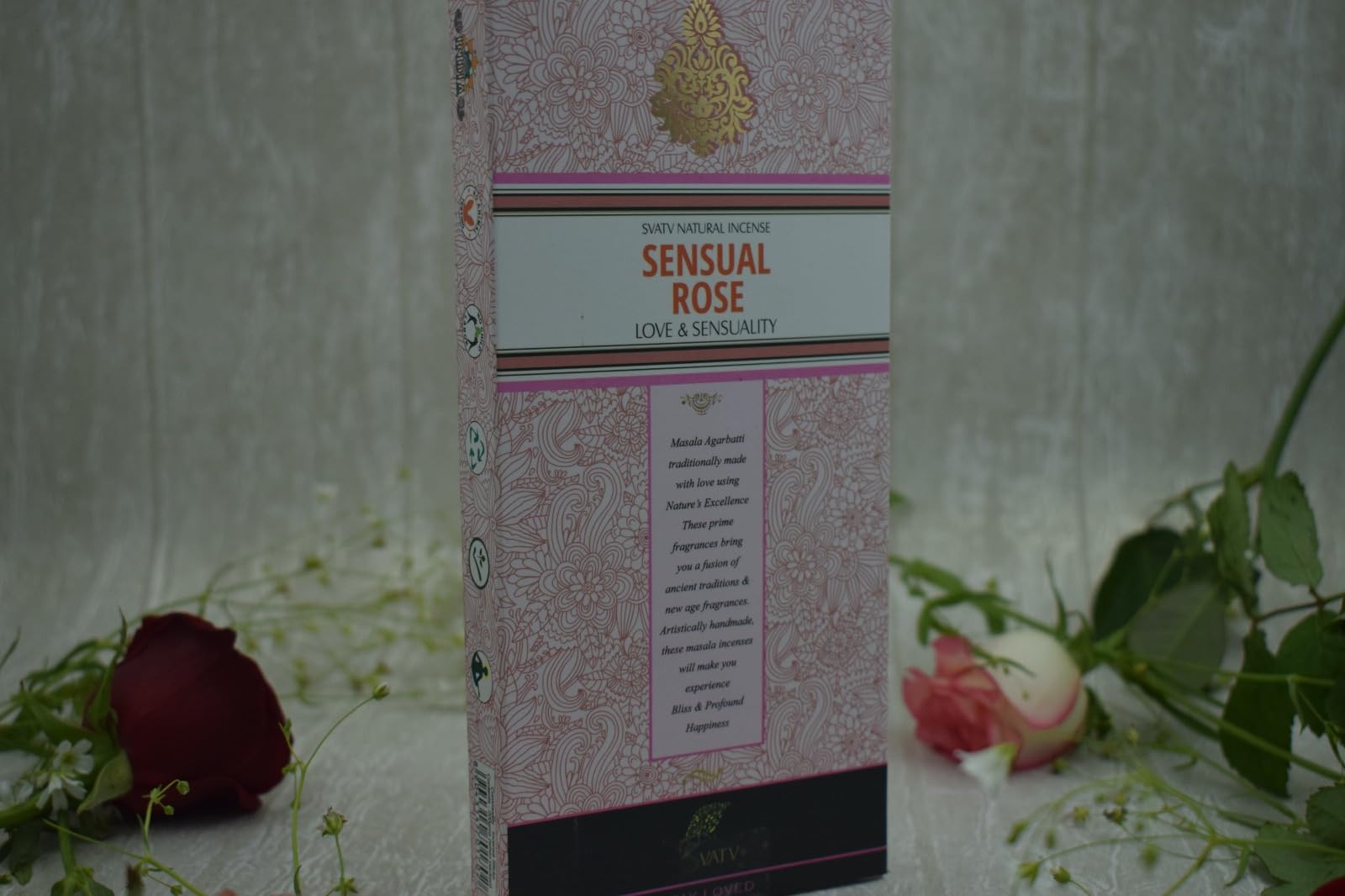 SVATV Rose :: Hand Rolled Masala Incense Stick Made in India 15g Pack Of 2