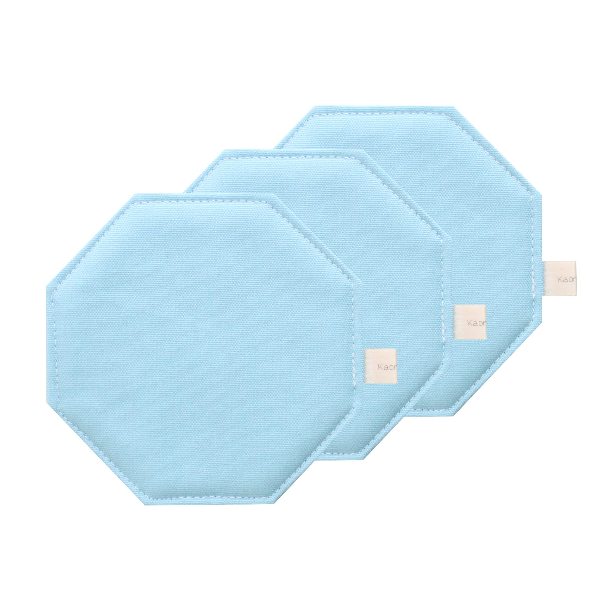 ふんわりコースター 八角形 kosta1-53-0 布製 無地 水色 10cm×10cm 日本製 おしゃれ 手作り 小物 カフ..