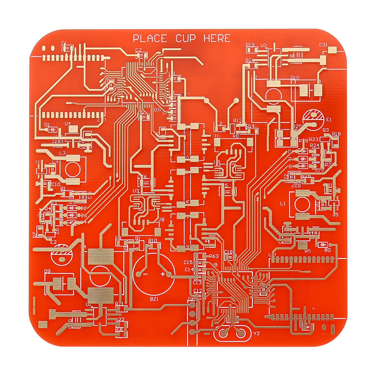 PATIKIL 1個のコースター PCBコースター回路基板コースターFR-4ドリンクバーコースター ドリンクコーヒーテーブルバーギフトボーイフレンドメンズ レッ...