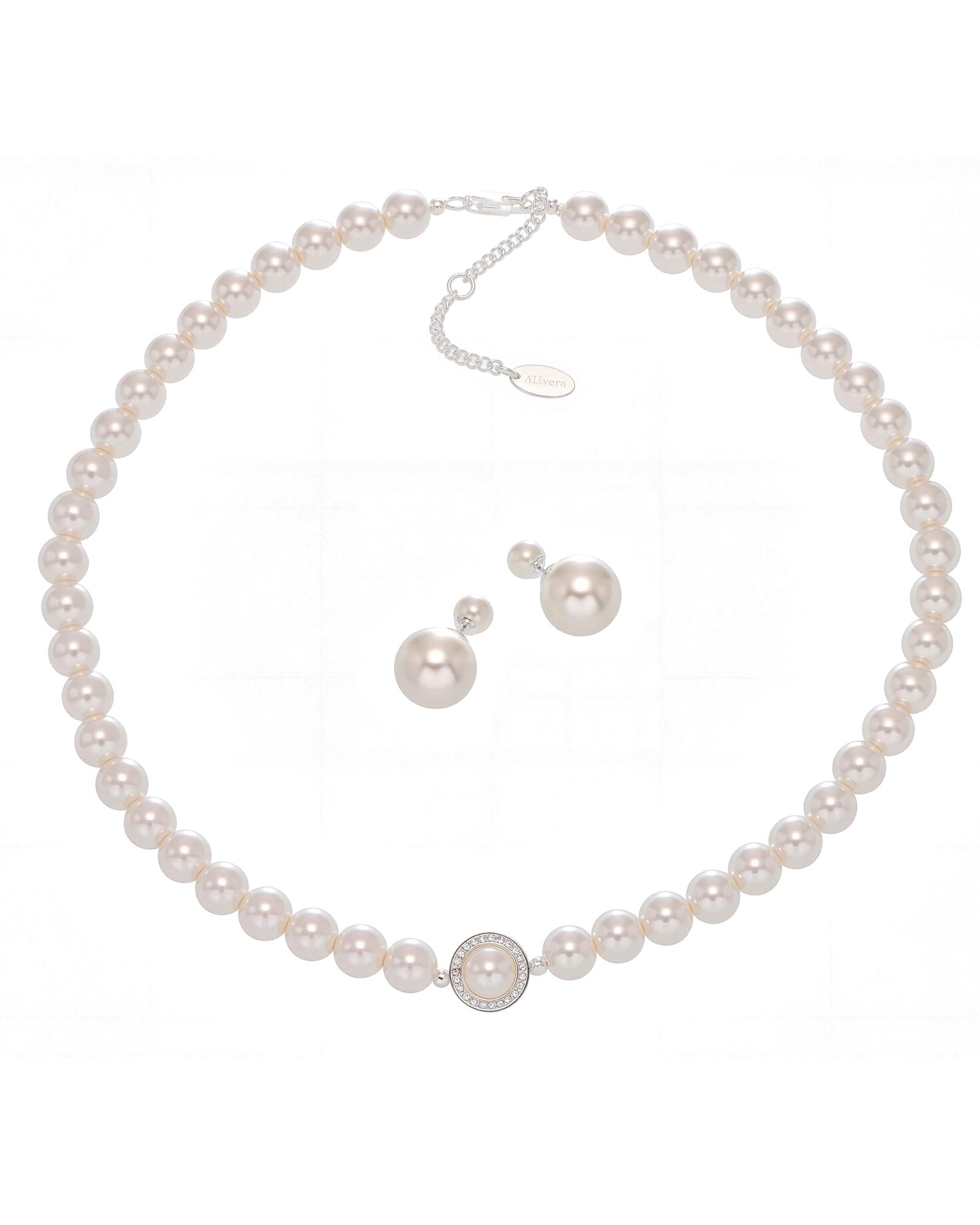 [Alivern] パール ネックレス シルバー925 日本製 葬式 冠婚葬祭用 8mm しんじゅの レディース 葬式 結..