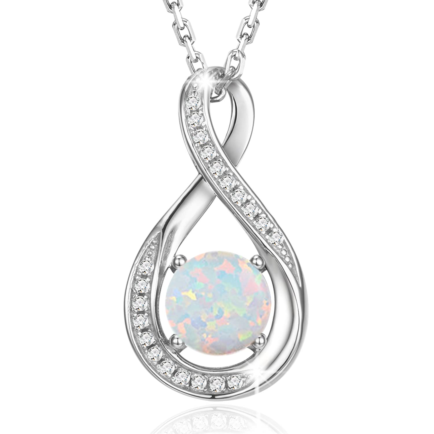 [Gemlanto] シルバー925 十月誕生石 オパール しずく ネックレス レディース 18金メッキ ラッピング済み プレゼント ギフト 誕生日