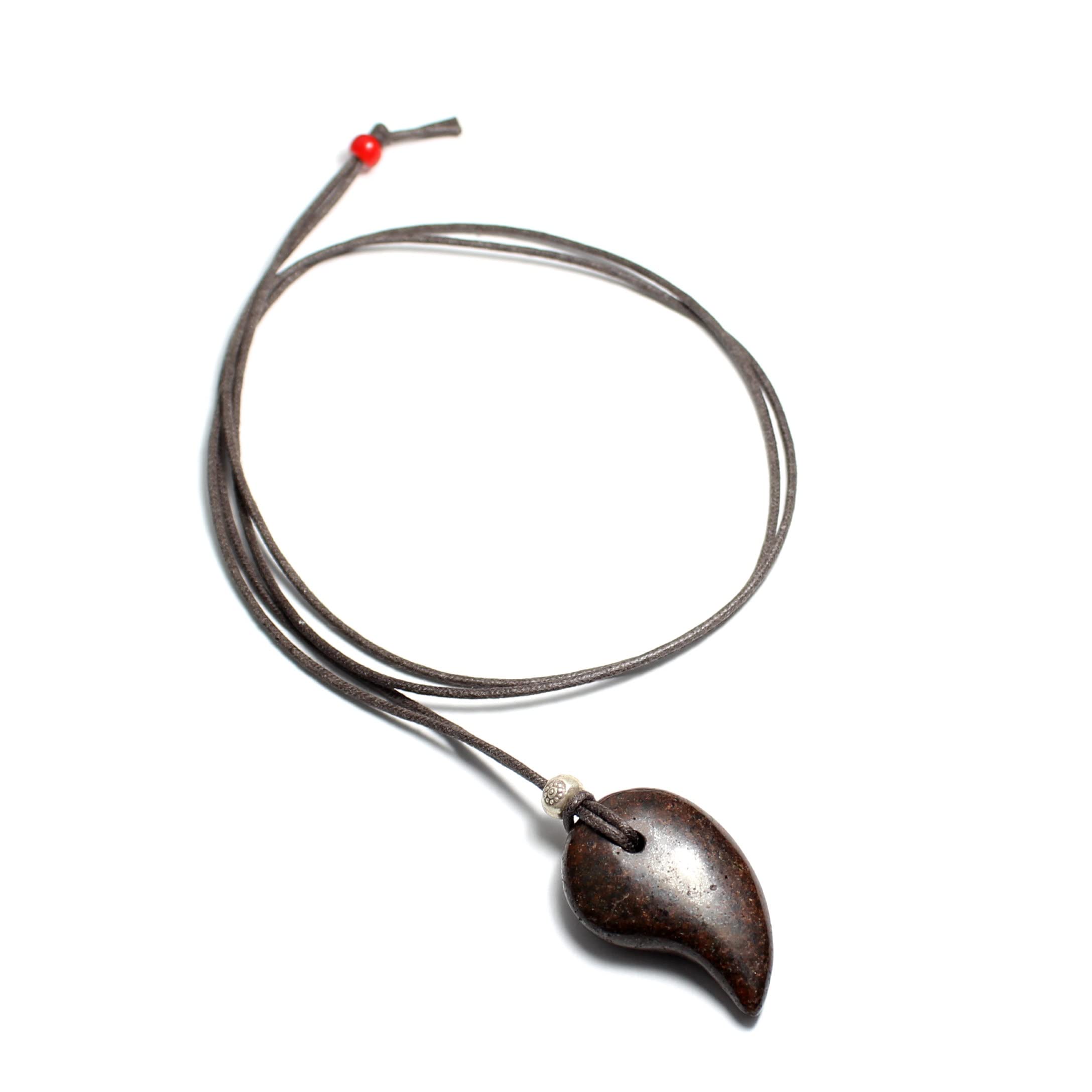 天然石 パワーストーン 宇宙 隕石 コンドライト サハラNWA869 勾玉 ペンダント チョーカー