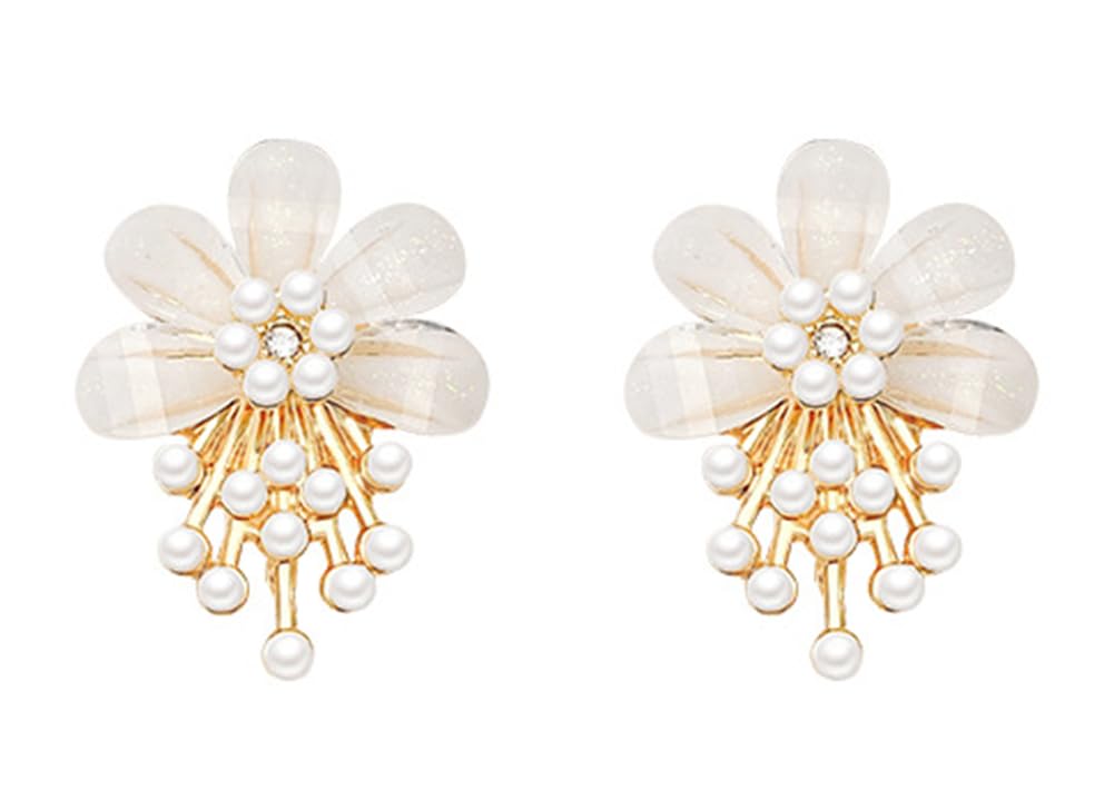 Ekieta ピアス イヤリング レディース 金属アレルギー対応 花 ピアス 人気 小顔効果 エレガント可愛 女性用シルバーギフト お誕生日 母の日 ホワイトデー クリスマス 記念日