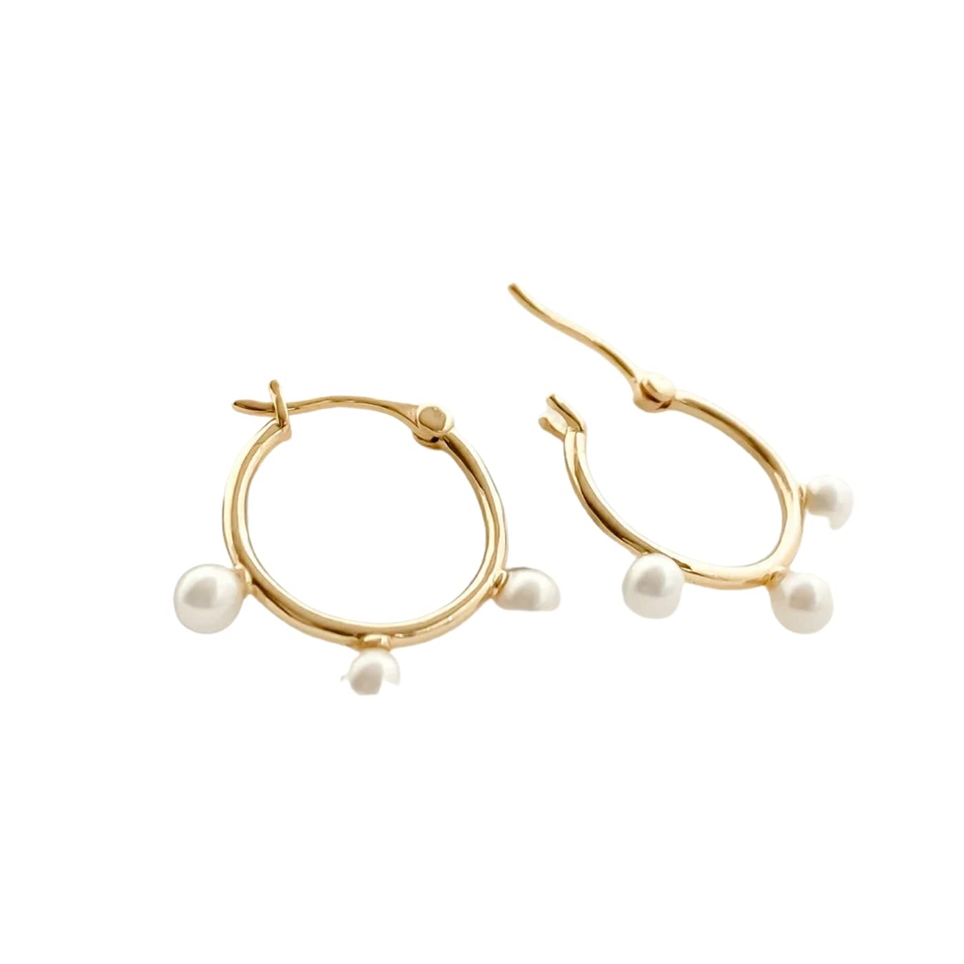 [ナオットジュエリー] レディース ピアス フープ パール ゴールド Pearl Hoop Pierces