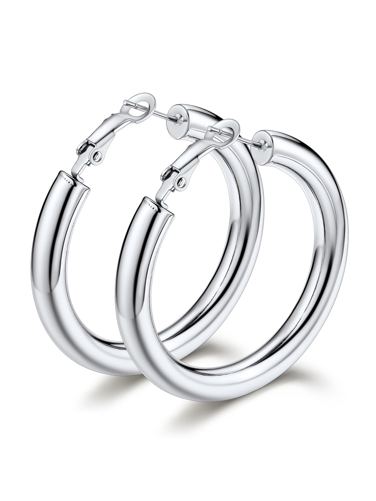 Bestyle フープピアス 大きめ レディース リンクピアス サージカルステンレス 金属アレルギー対応 つけっぱなし 両耳 太め シンプル 人気 アクセサリー プレゼント 新年 クリスマス 母の日 30m