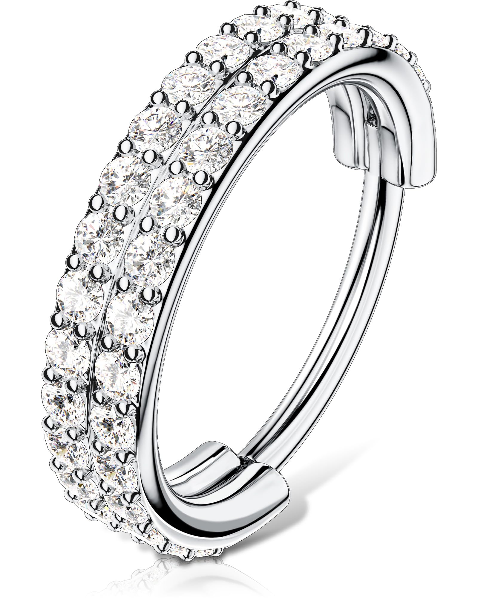 OUFER ボディピアス へそリング フープ 14G 8 10 12mm ヒンジ付きへそリング フープ クリッカー サージ..