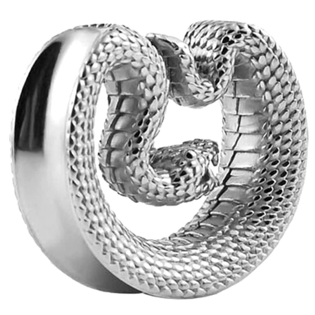 [グリーンピアッシング] ボディピアス 0G オロチダブルフレア ホールピアス 埋め込み型 蛇 スネイク ス..