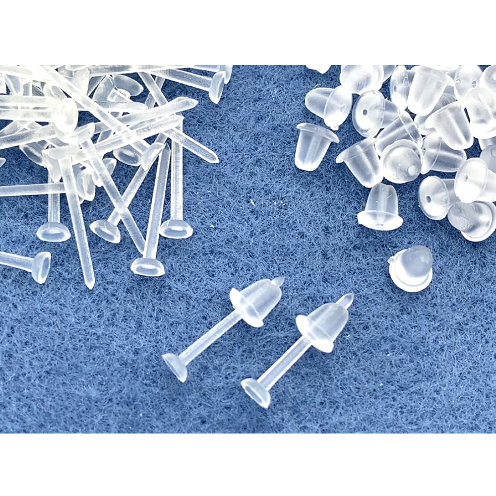 大容量 300個 シークレットピアス 目立たないピアス 透明ピアス 樹脂ピアス 学校や仕事バイト 目立たず..