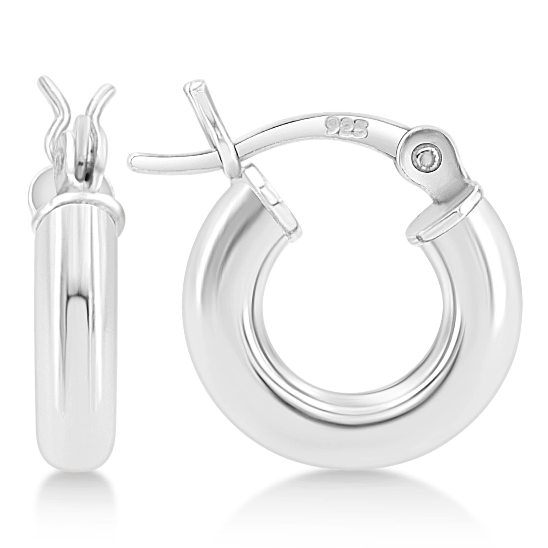 KEZEF (ケゼフ) フープピアス スターリングシルバー ピアス フープイヤリング チューブクリックトップ ピアス レディース 3mm 直径サイズ (25mm)