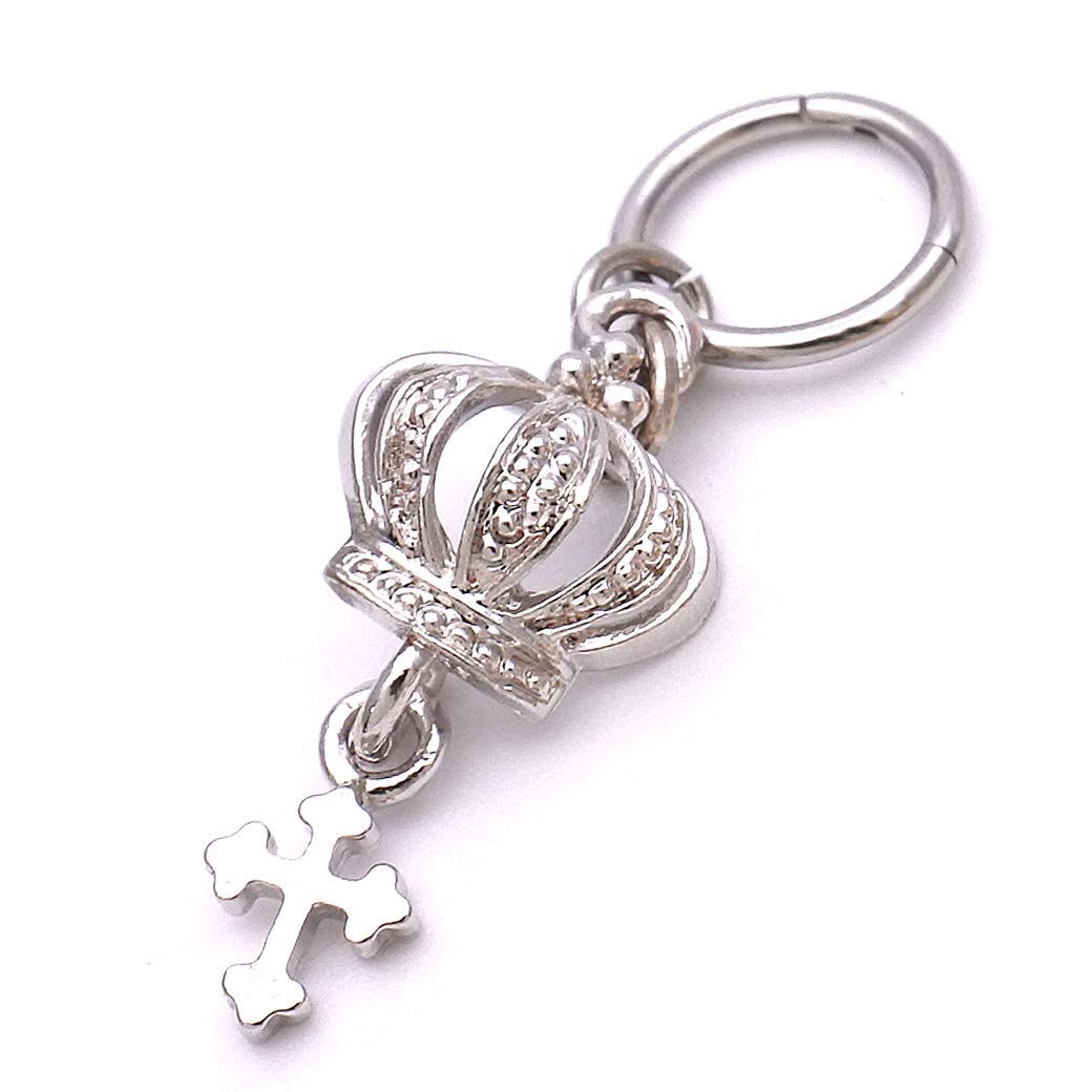 [スパイシーリップス] 16G サージカルステンレス ボディピアス 軟骨ピアス セグメントリング 王冠 クラ..