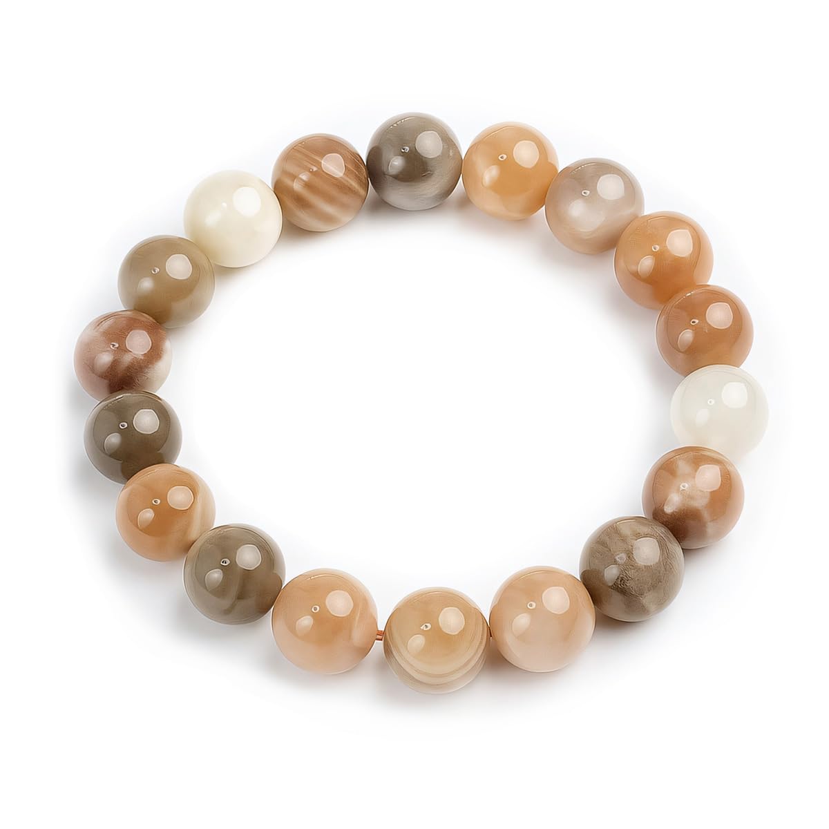 [AURABLOOM] ラッキーチャーム 天然石 彩月光 ブレスレット 女性用 パワーストーン おしゃれ 月のエネ..