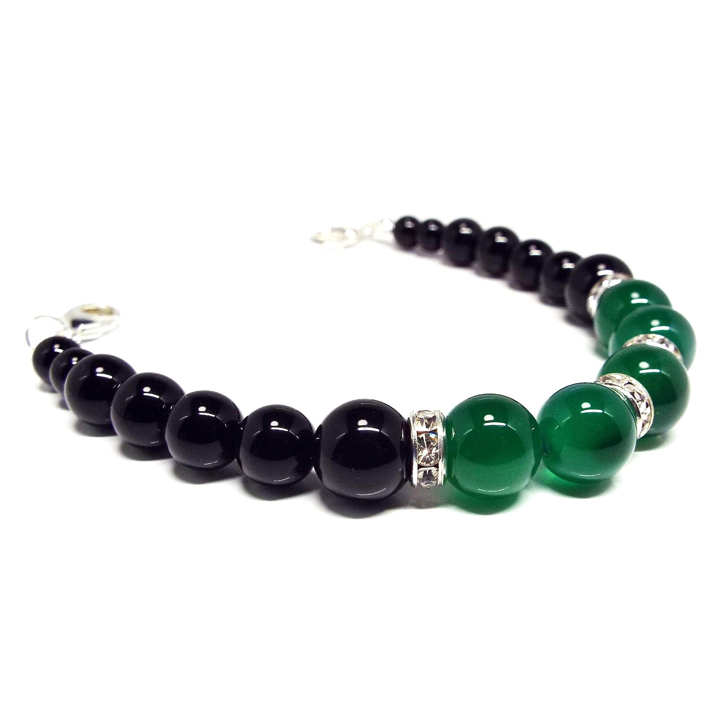 【SION】天然石 パワーストーン 羽織紐 和装小物 着付け小物 グリーンメノウ オニキス