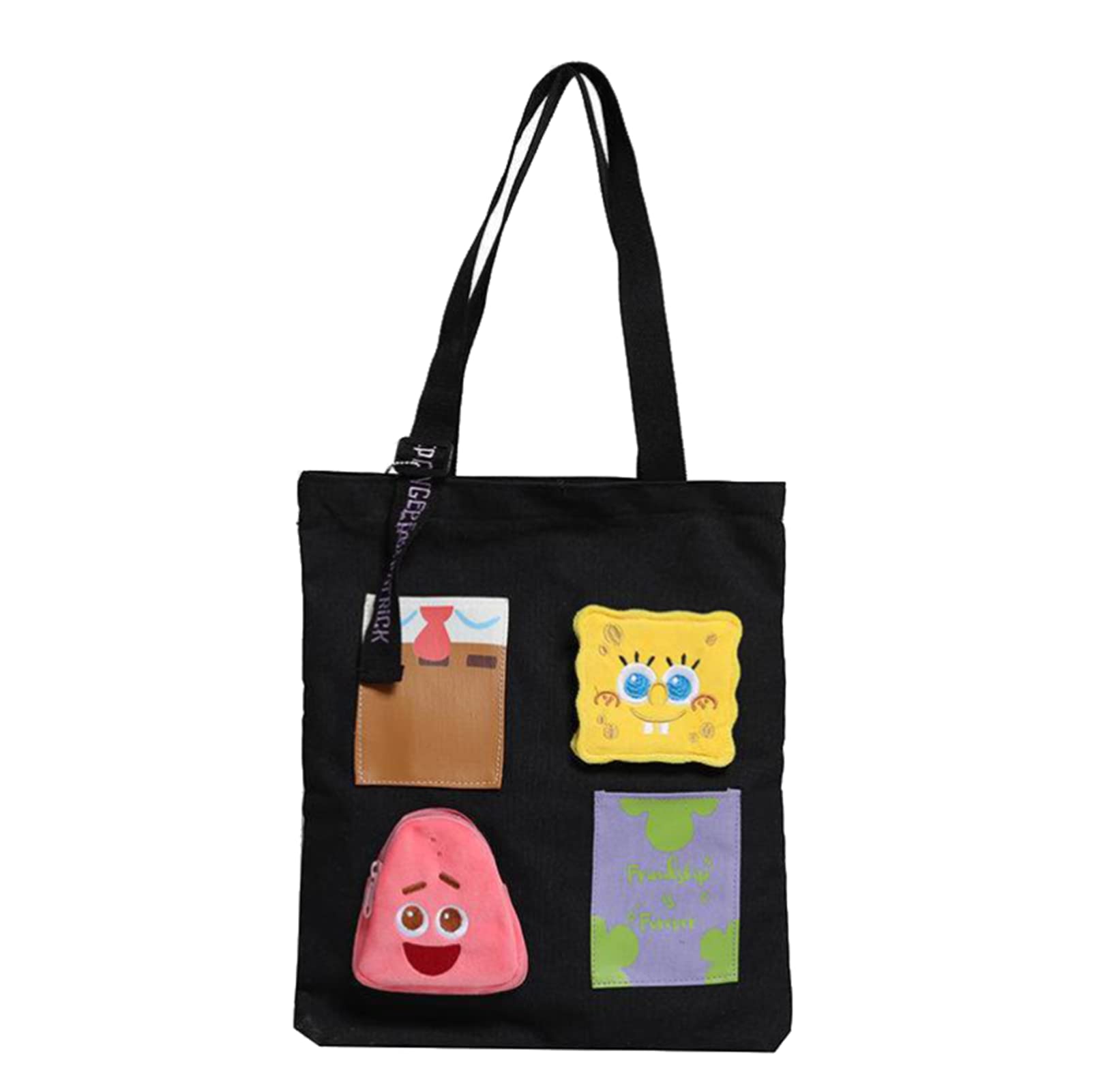 KalaCase スポンジ・ボブ パトリック アニメーション 大容量 キャンバスバッグ 女の子 授業料バッグ シ..