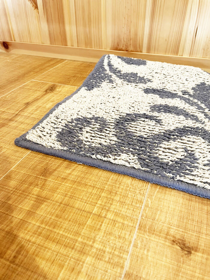 バスマット 45×60 おしゃれ 北欧 かわいい 綿 リネン 日本 チャコール シンプル コットン 天然素材 高級感 洗える 洗濯